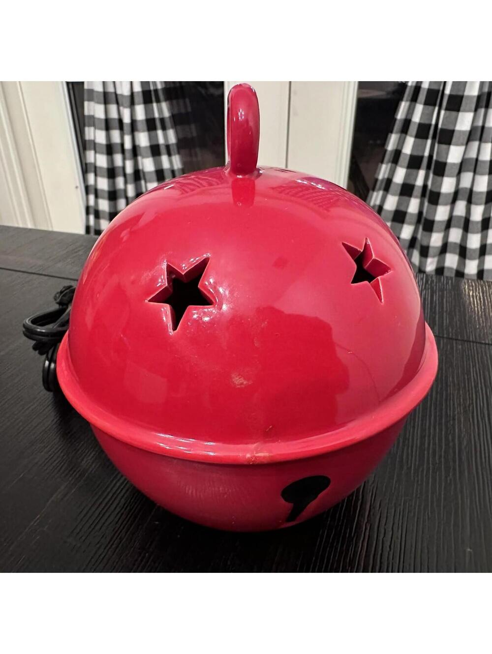Scentsy Red Sleigh Bell Warmer Star Retired Stars Round Electric Original Box